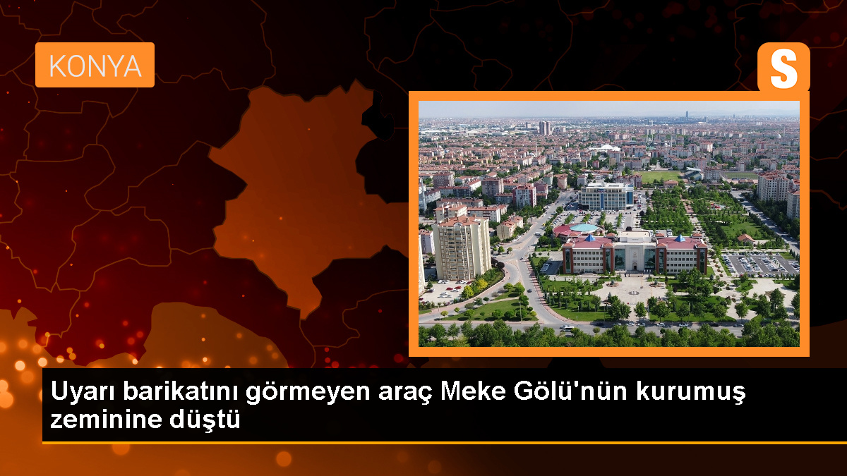 Konya'da Meke Krater Gölü'nde araç göle yuvarlandı