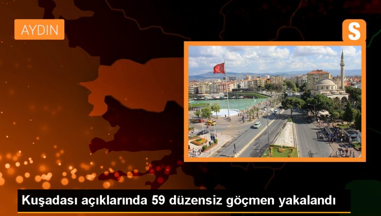 Kuşadası açıklarında 59 düzensiz göçmen yakalandı