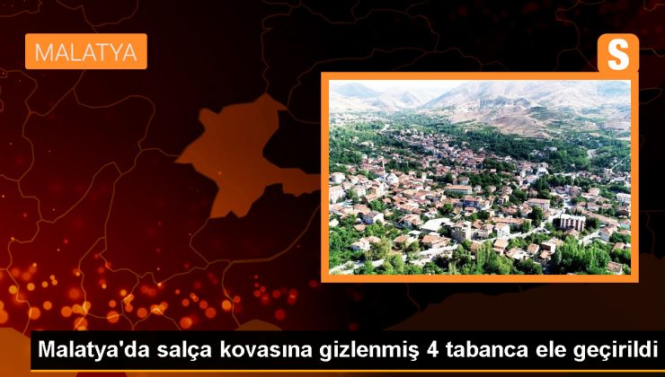 Malatya’da salça kovasında gizlenmiş 4 tabanca ele geçirildi