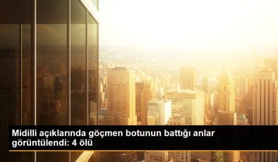 Midilli açıklarında göçmen botunun battığı anlar görüntülendi: 4 ölü