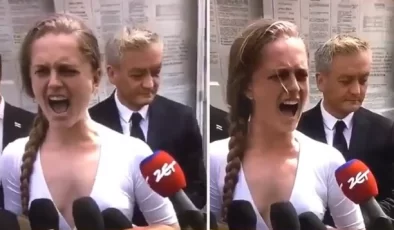 Polonyalı siyasetçi Jana Szostak, Rusya’yı 1 dakika boyunca bağırarak protesto etti