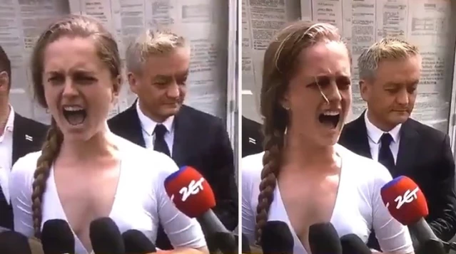 Polonyalı siyasetçi Jana Szostak, Rusya’yı 1 dakika boyunca bağırarak protesto etti