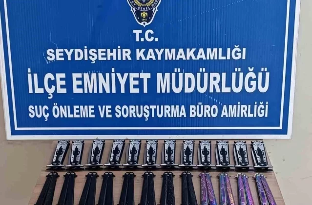 Seydişehir’de Halk Pazarında Yasaklı Suç Aletleri Ele Geçirildi