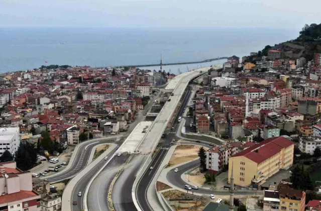 Trabzon’da Kanuni Bulvarı Yolu’ndaki Çalışmalar Havadan Görüntülendi