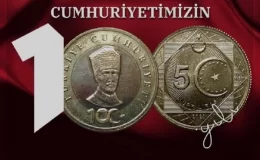 Cumhuriyet’in 100. yılı için 5 Türk Lirası hatıra parası yarın tedavüle sunulacak
