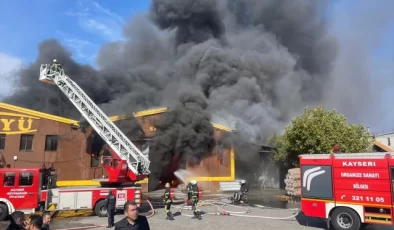 Kayseri OSB’de Yatak Fabrikasında Yangın Çıktı