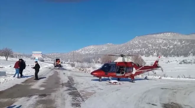 Konya’da Hava Ambulansı Kalp Hastası İçin Görevde